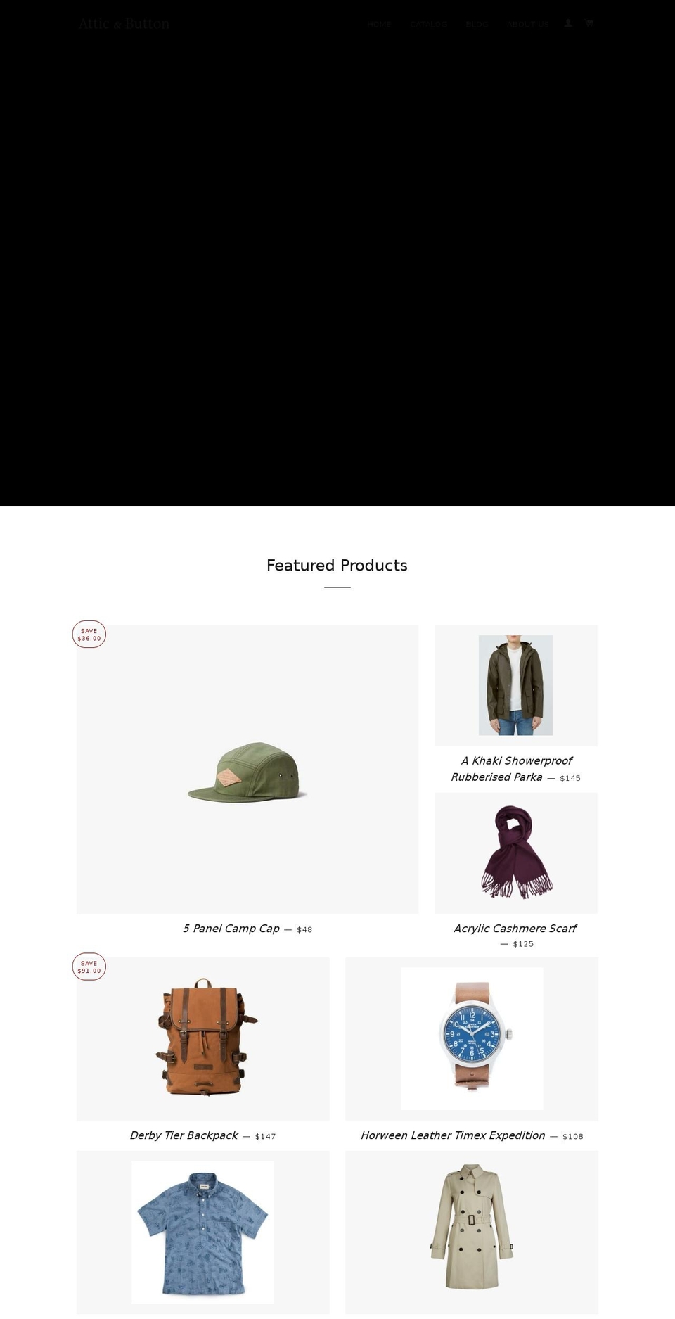 atticandbutton.us shopify website screenshot