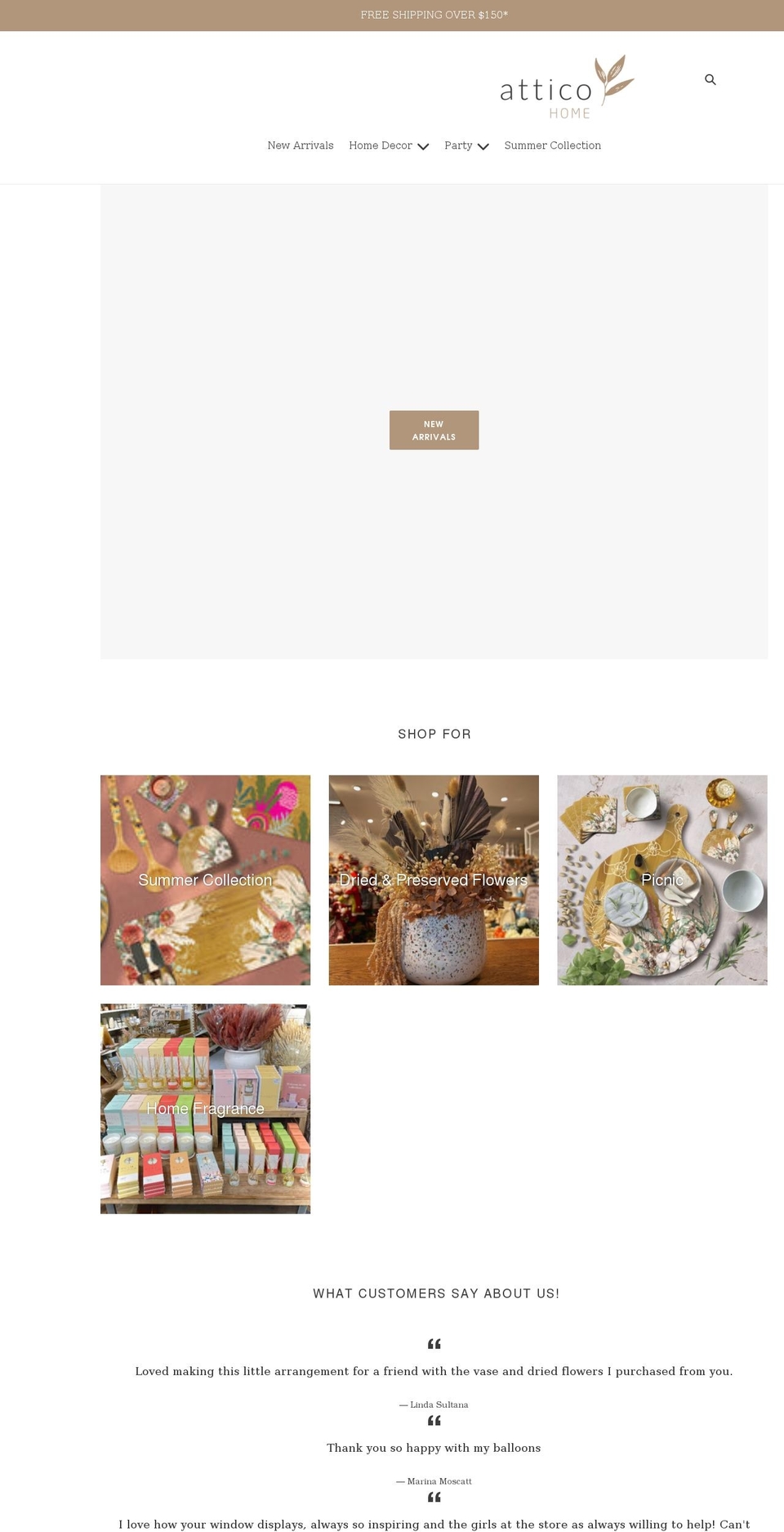 atticohome.com.au shopify website screenshot