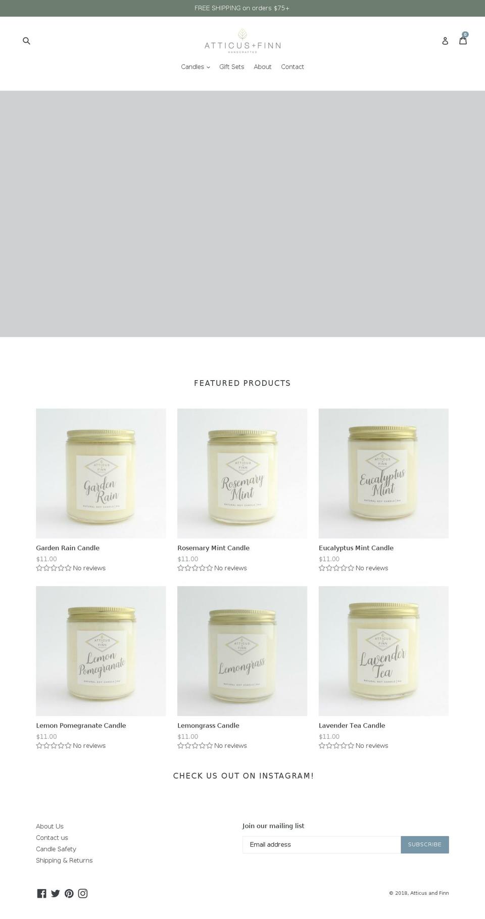 atticusandfinn.com — Shopify storefront screenshot