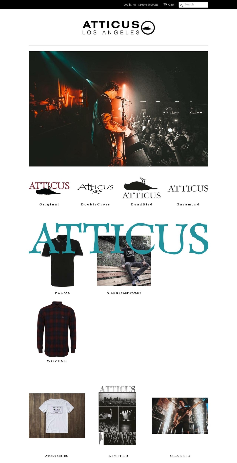 atticusclothing.com shopify website screenshot