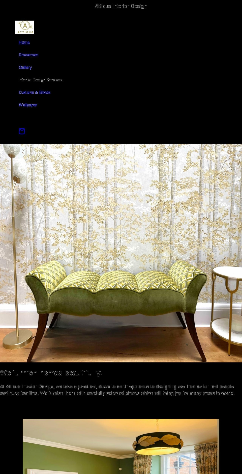 atticusinteriordesign.co.uk shopify website screenshot