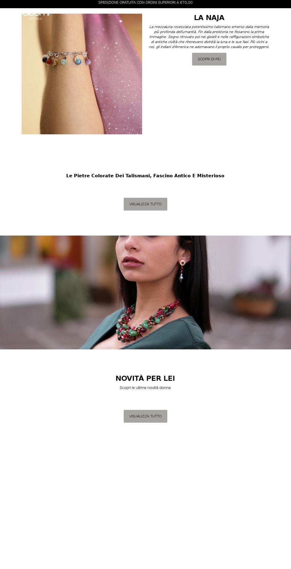 attimi-gioielli.com shopify website screenshot