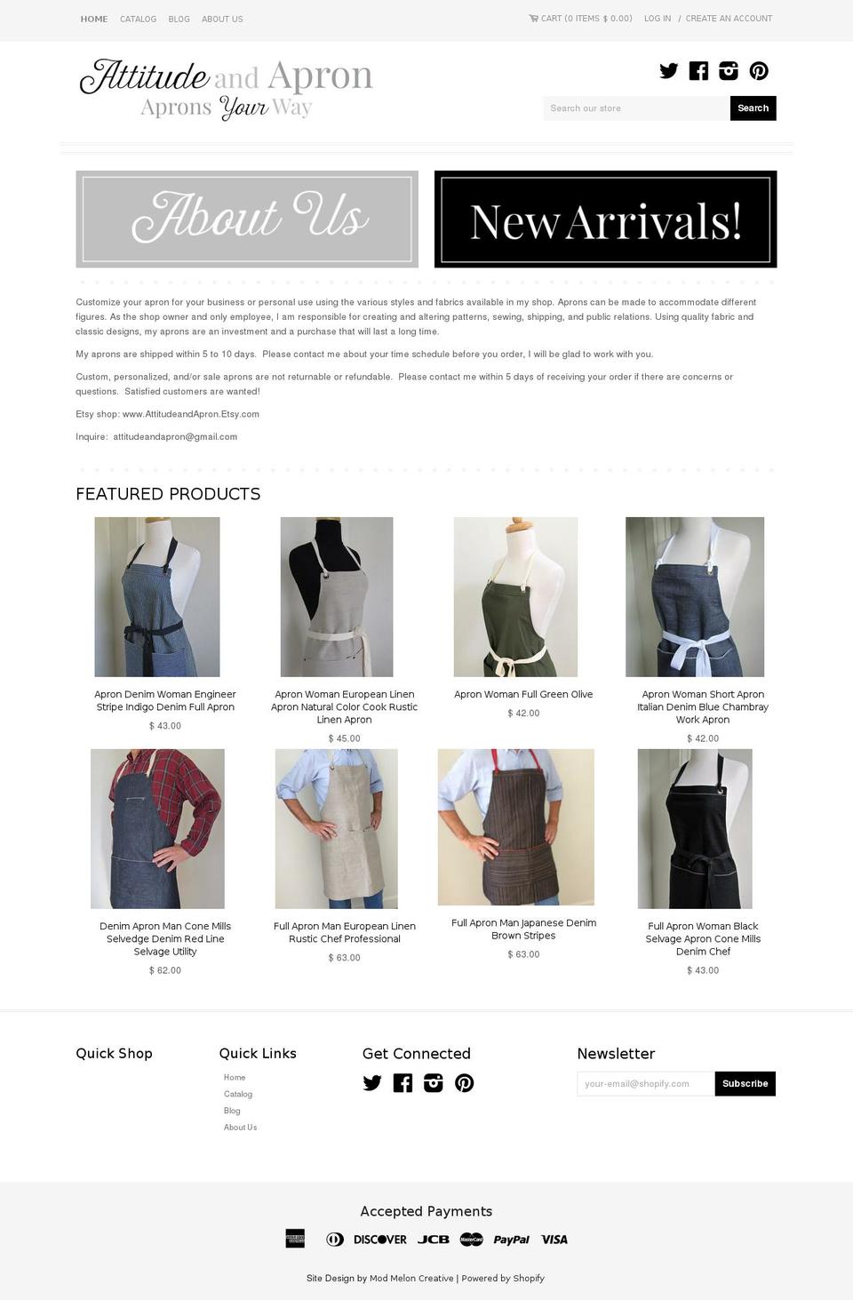 archive Shopify theme site example attitudeandapron.com