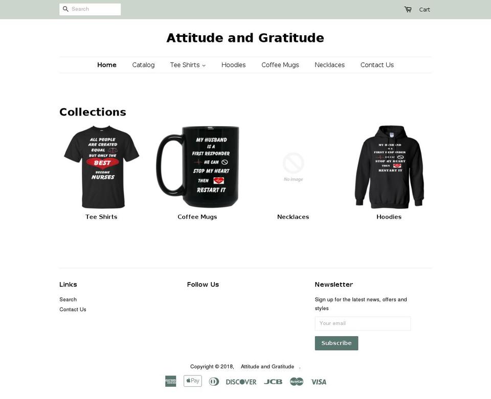 attitudeandgratitude.com — Shopify storefront screenshot