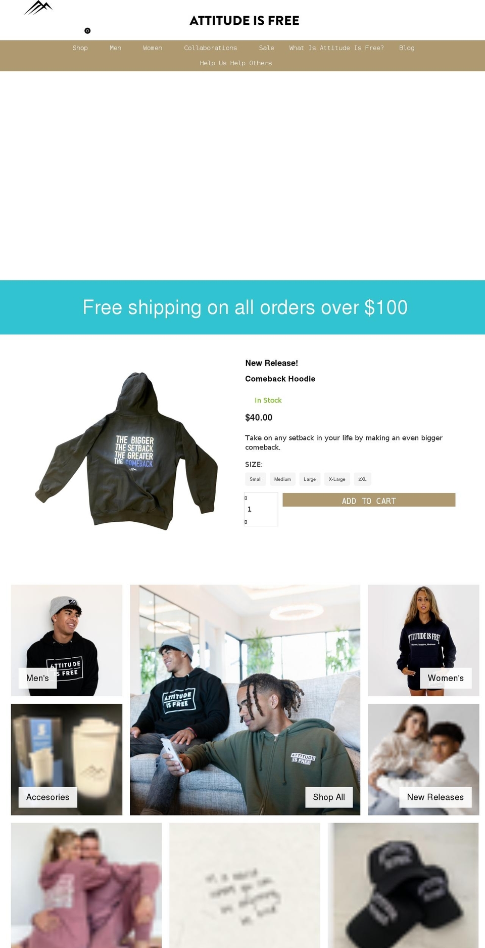 attitudeisfree.com shopify website screenshot