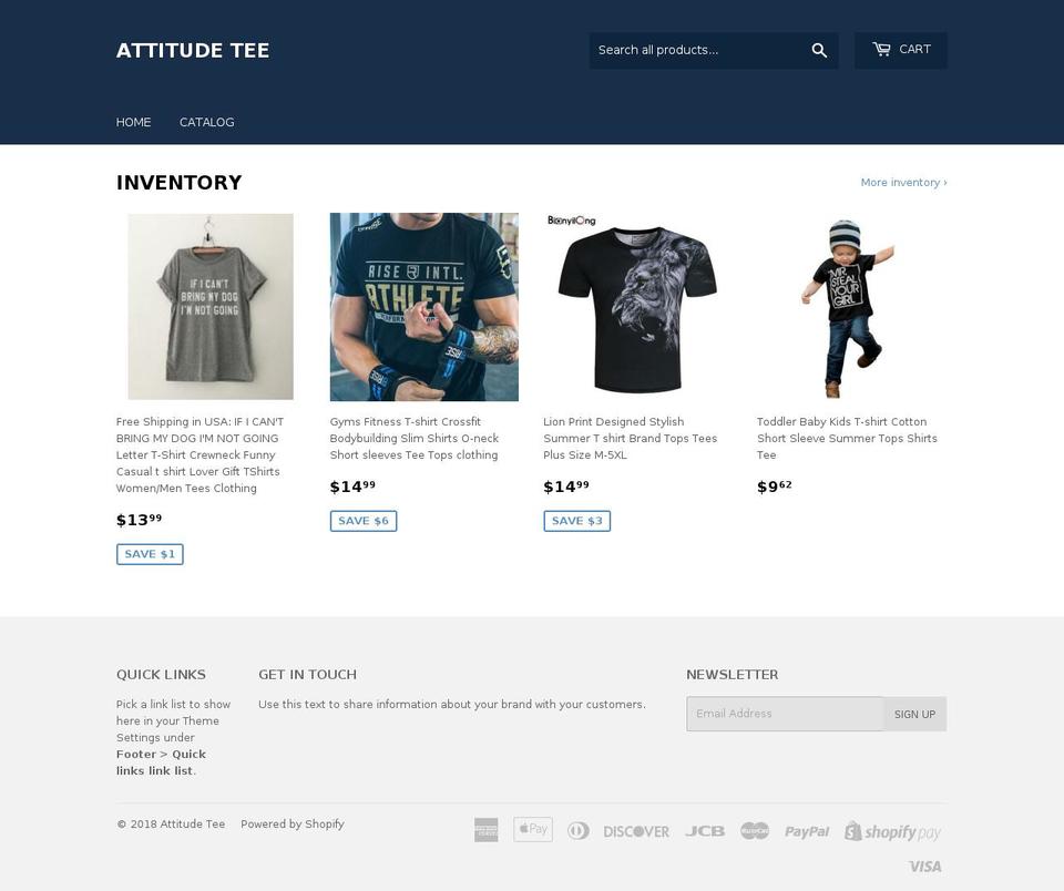 attitudetee.com — Shopify storefront screenshot