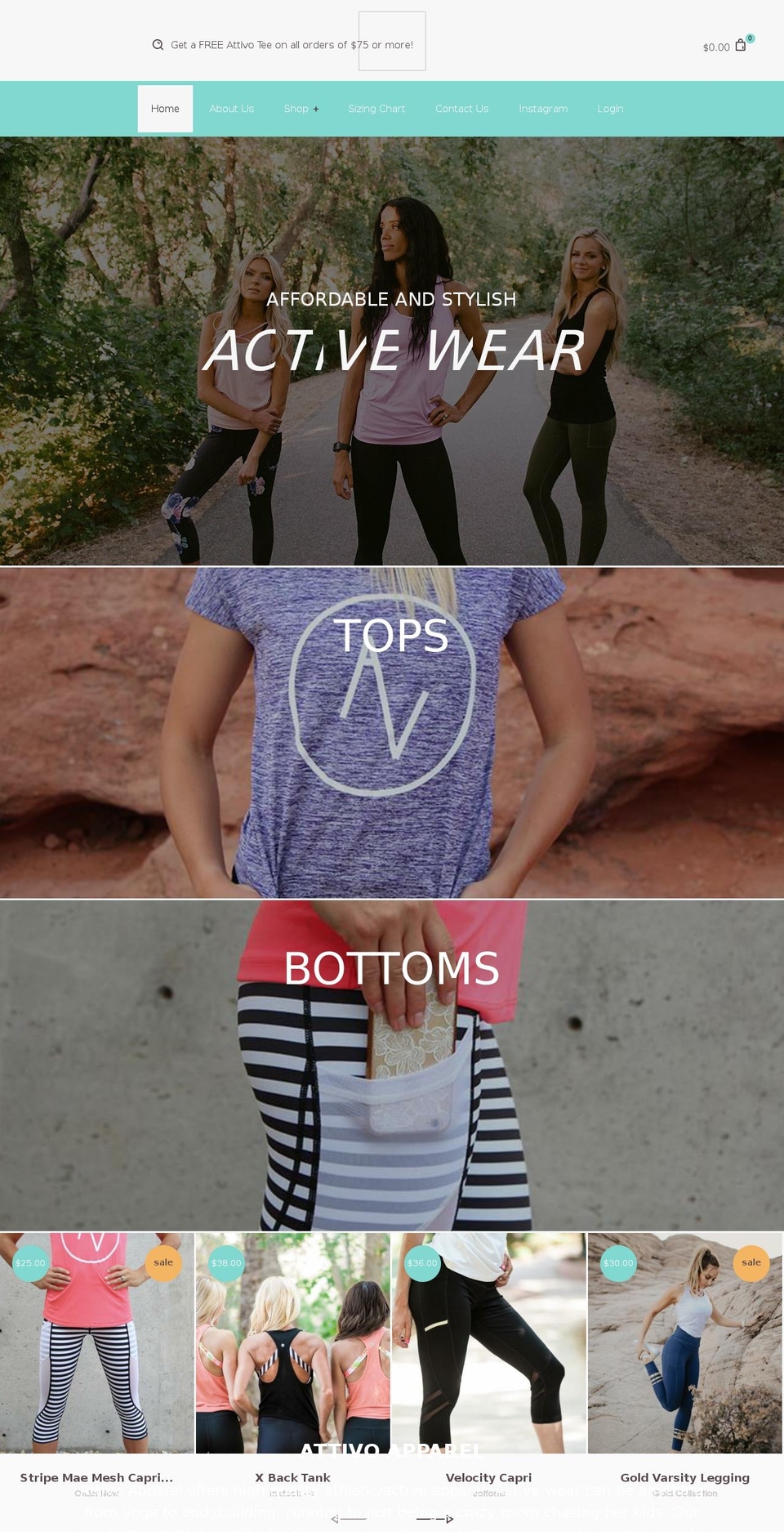 attivoapparel.com — Shopify storefront screenshot