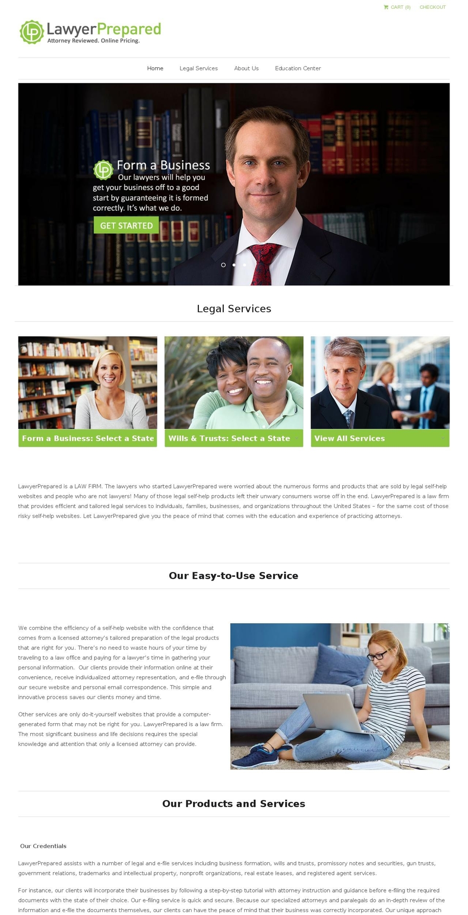 attorneyprepared.com shopify website screenshot