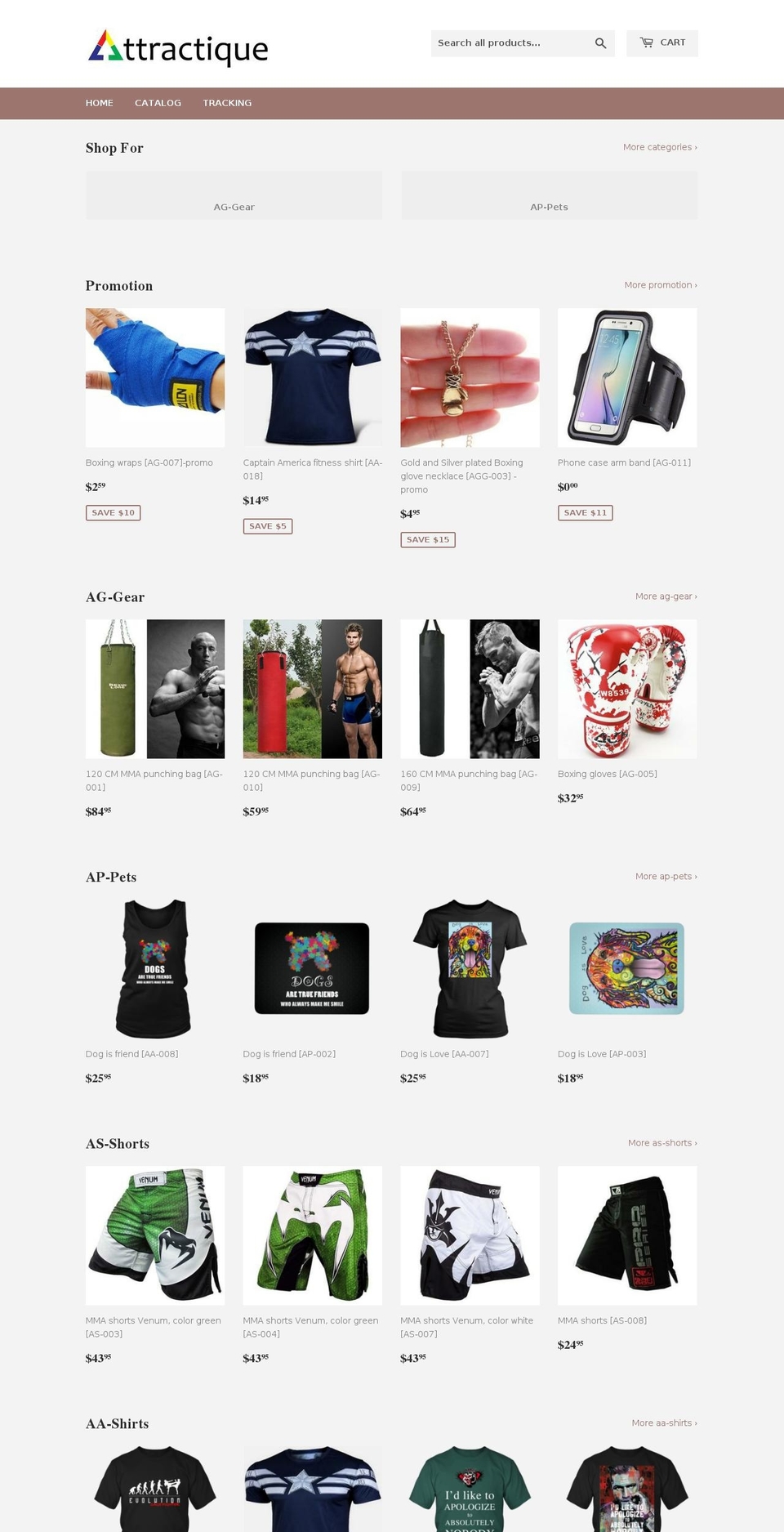attractique.com shopify website screenshot