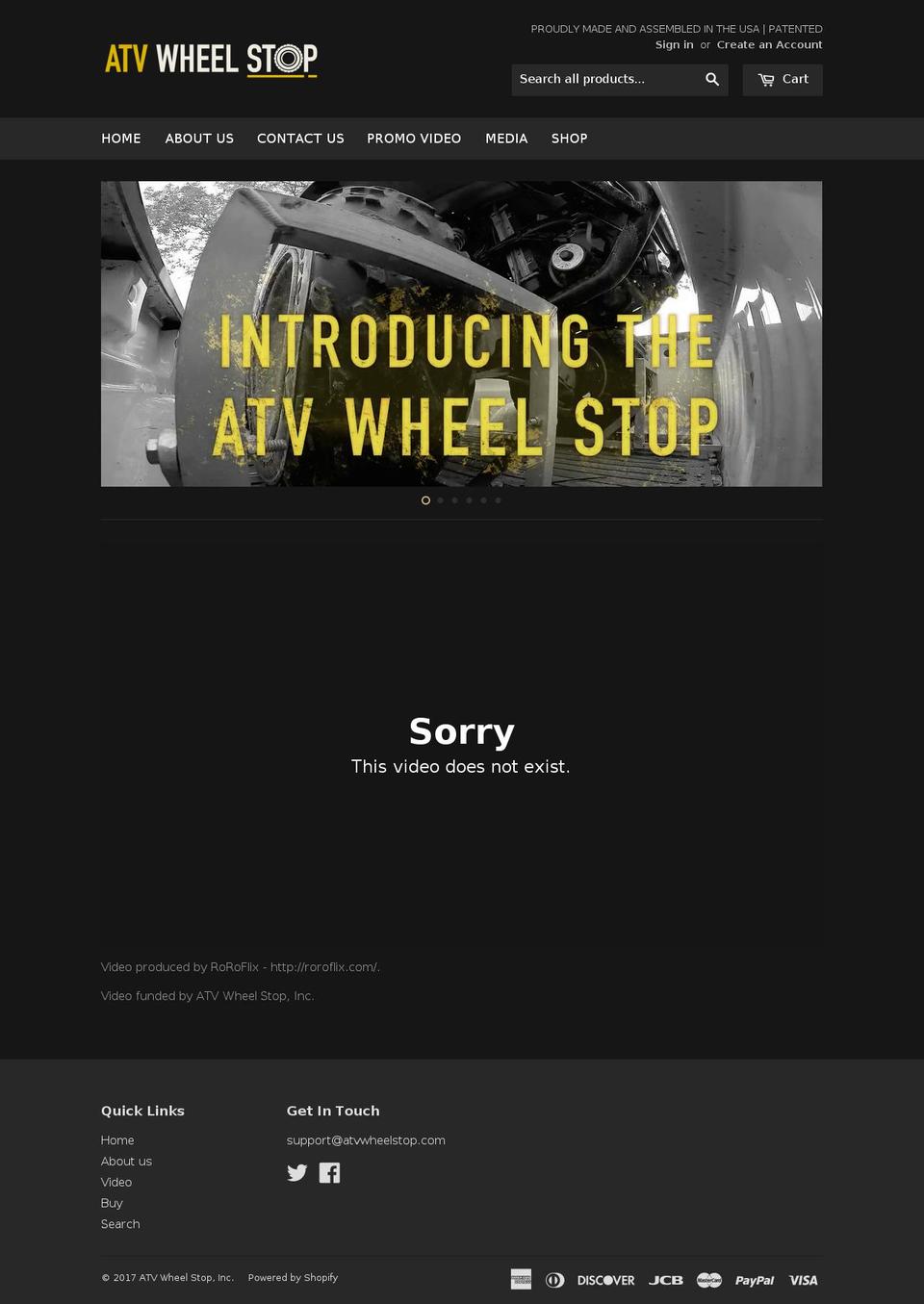 atvwheelstop.com shopify website screenshot