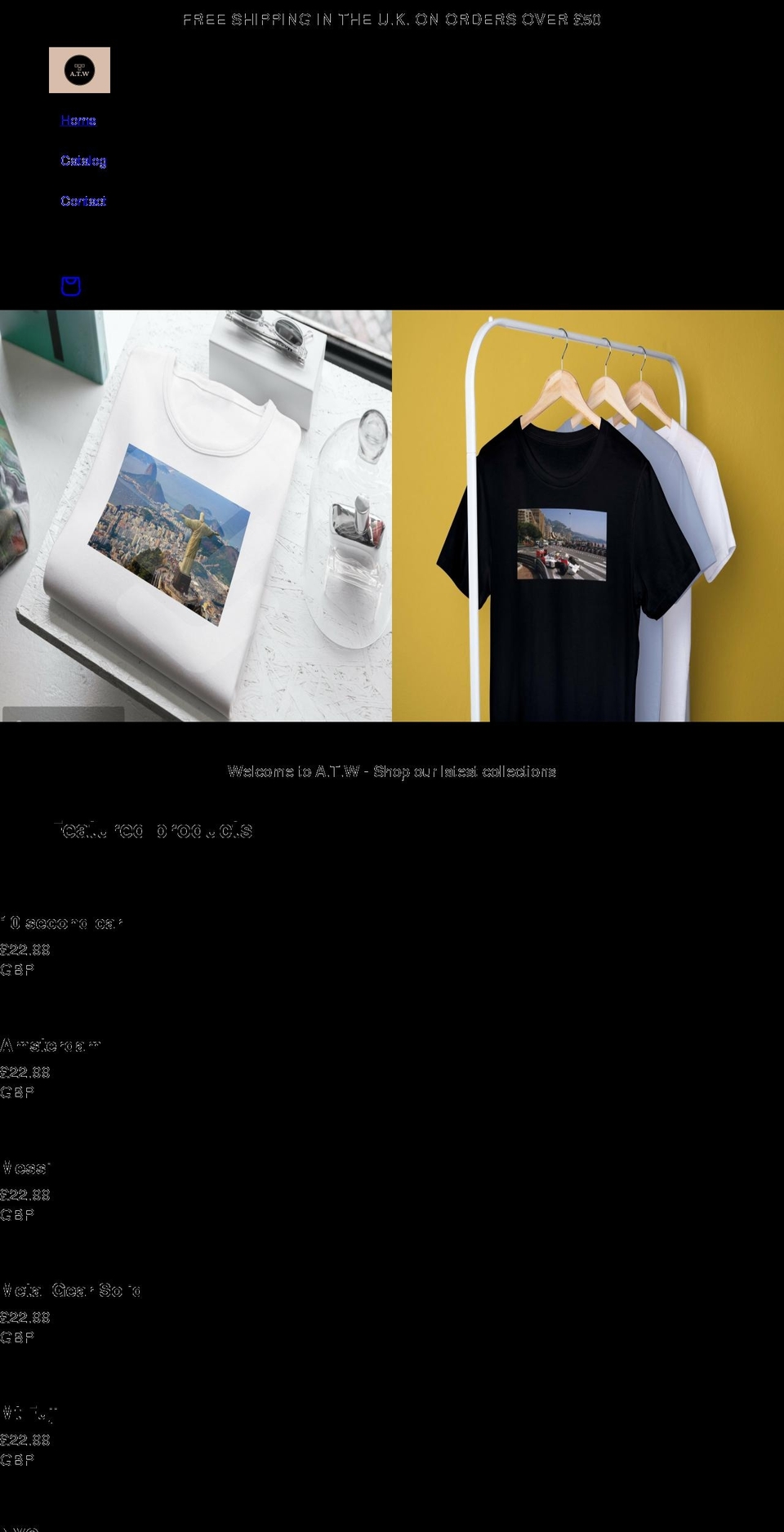atw22.com shopify website screenshot