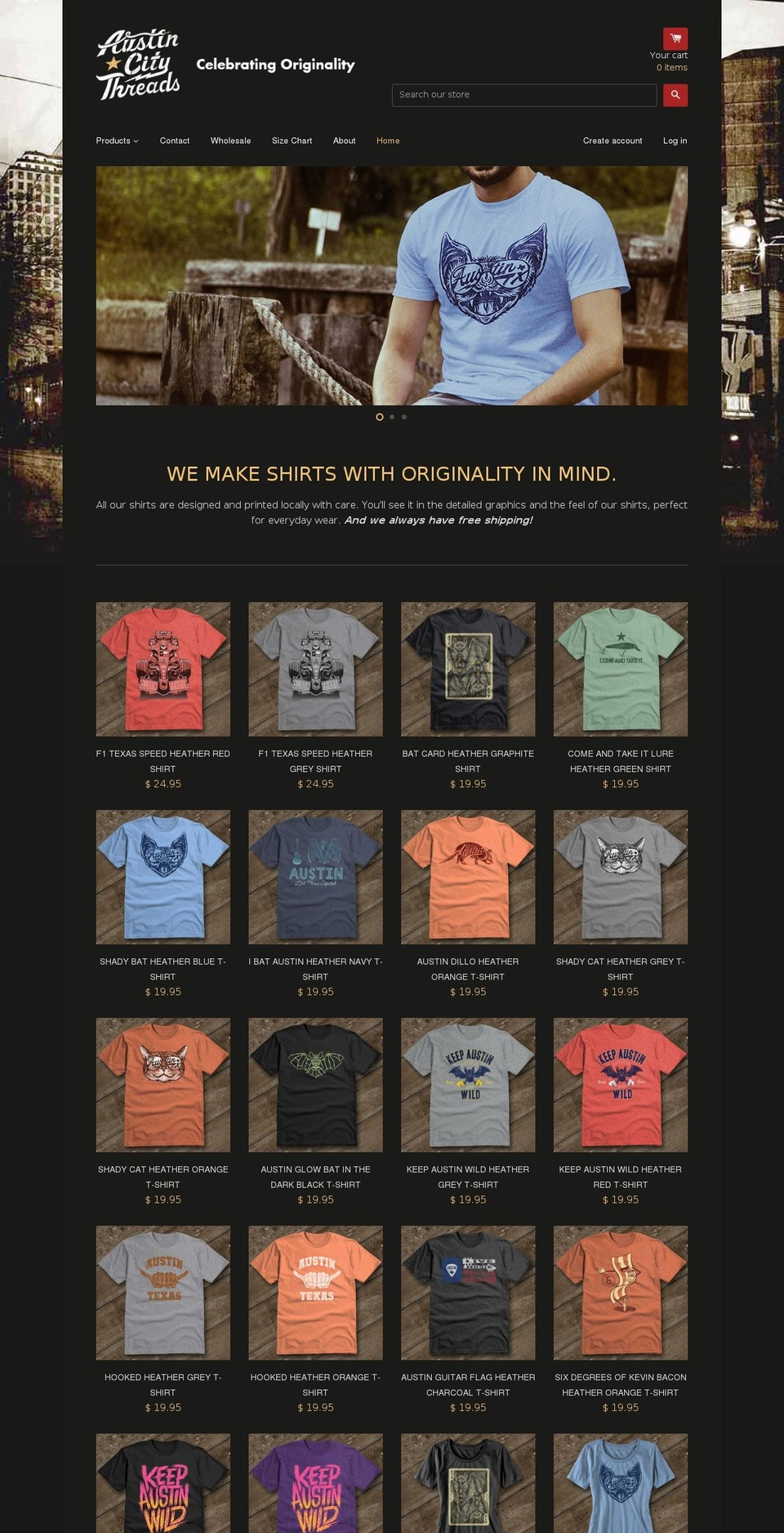atxshirts.com shopify website screenshot
