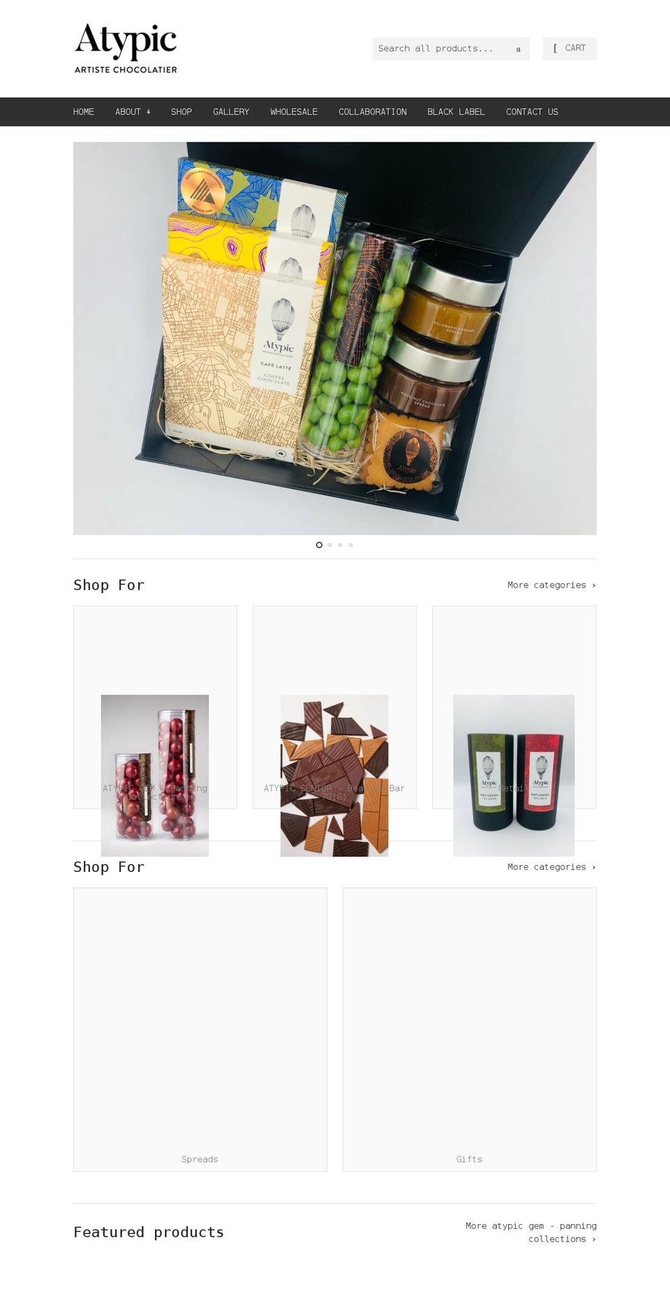 atypic-chocolate.com.au shopify website screenshot