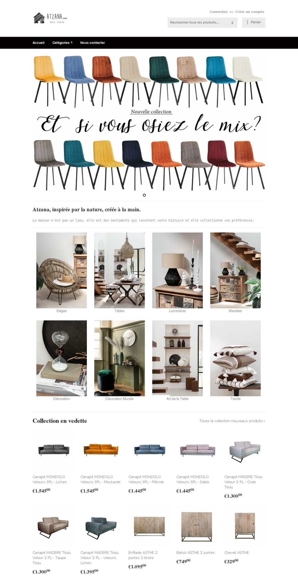 atzana.com — Shopify storefront screenshot