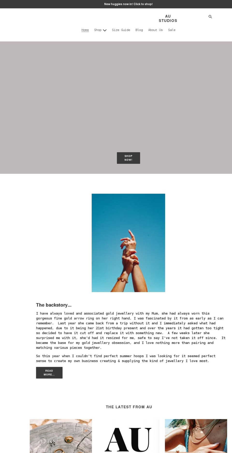 au-studios.com shopify website screenshot