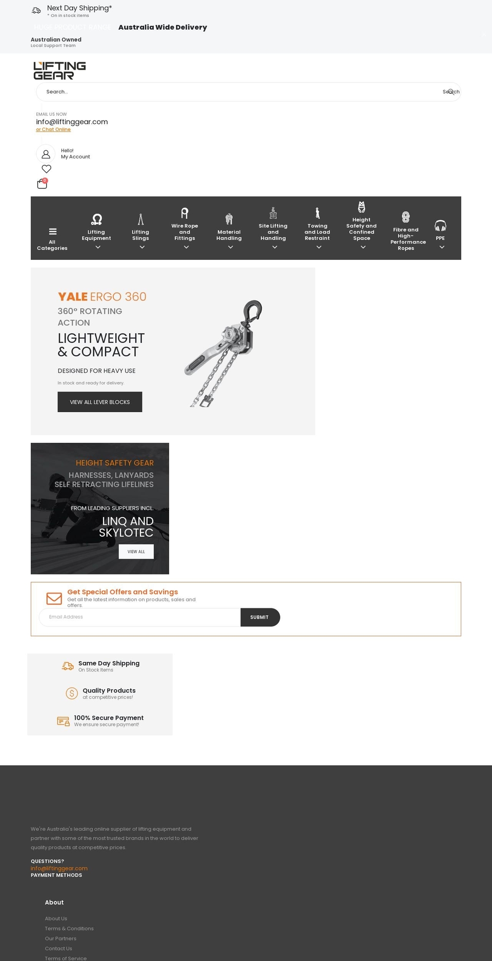 au.liftinggear.com shopify website screenshot