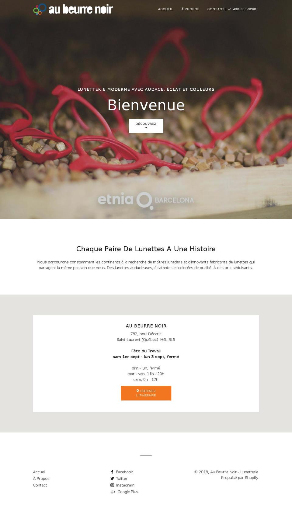 aubeurrenoir.ca shopify website screenshot