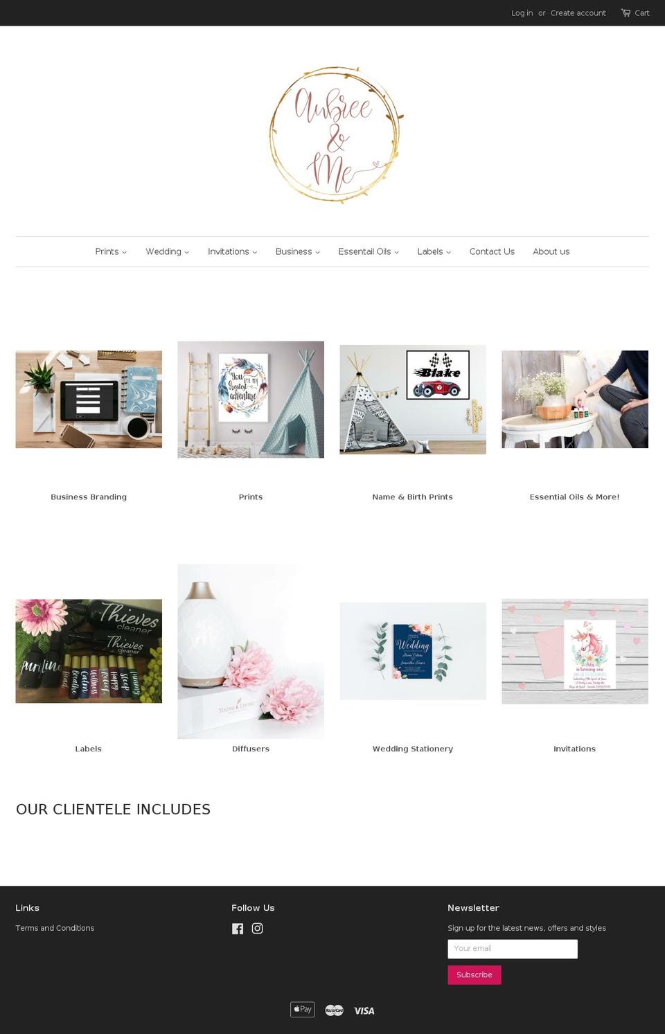 aubreeandme.com — Shopify storefront screenshot