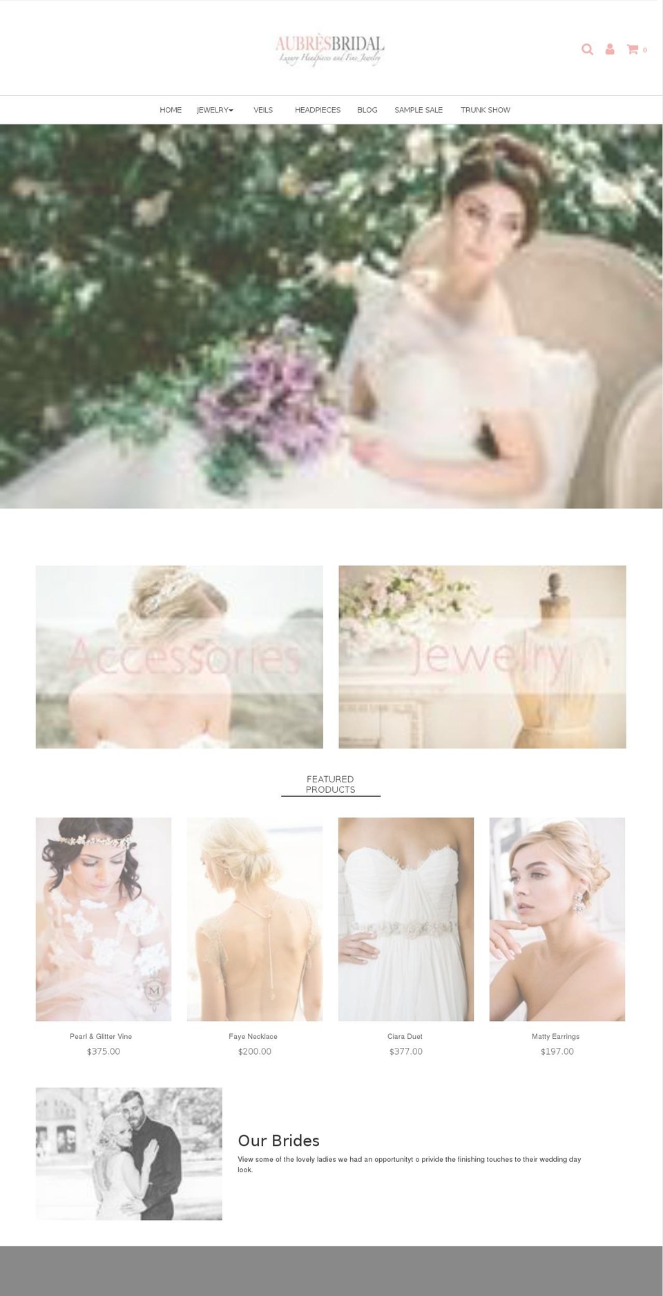 aubresbridal.com shopify website screenshot