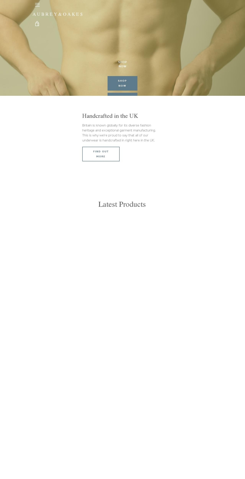 aubreyandoakes.com shopify website screenshot
