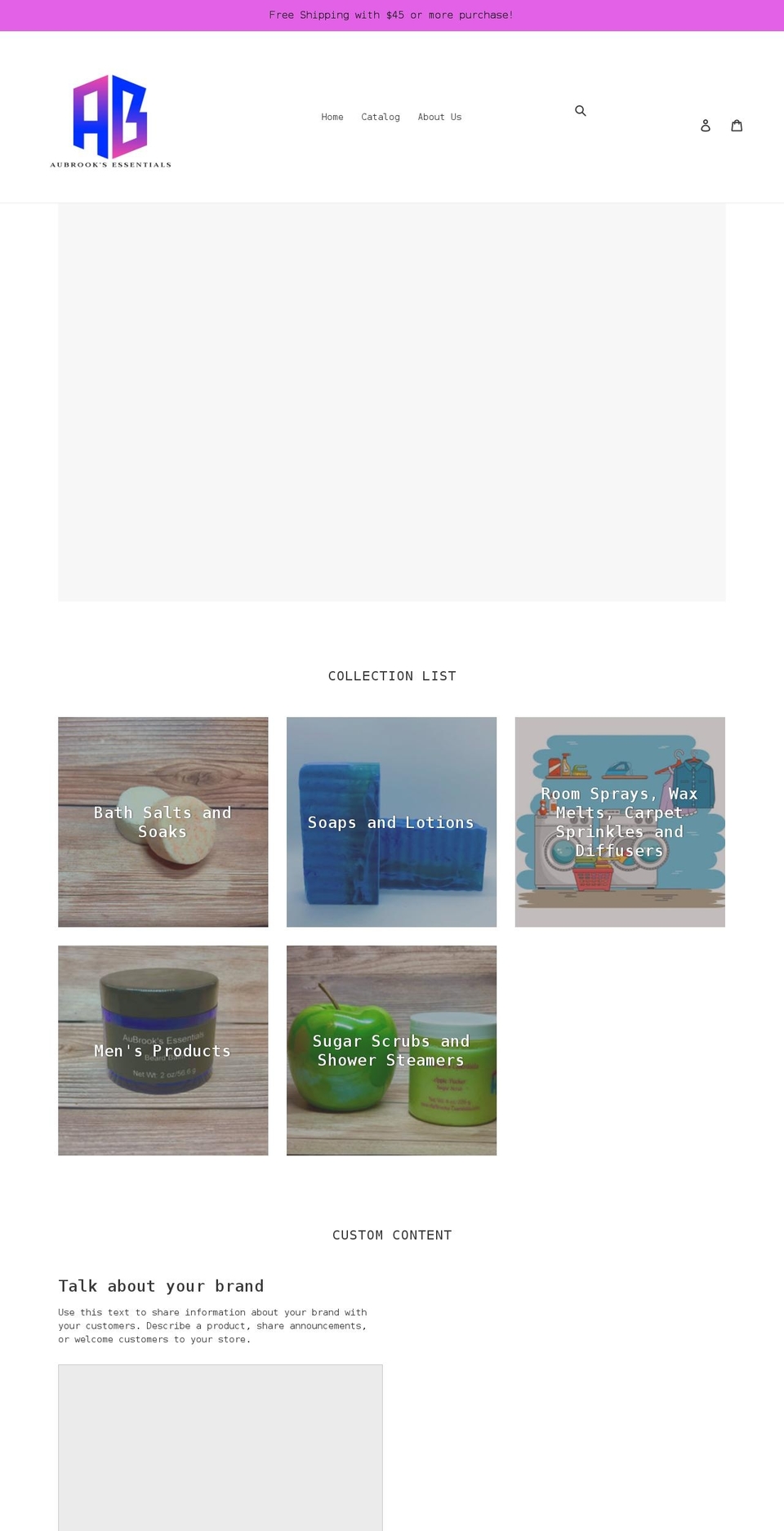 aubrooks-essentials.com shopify website screenshot