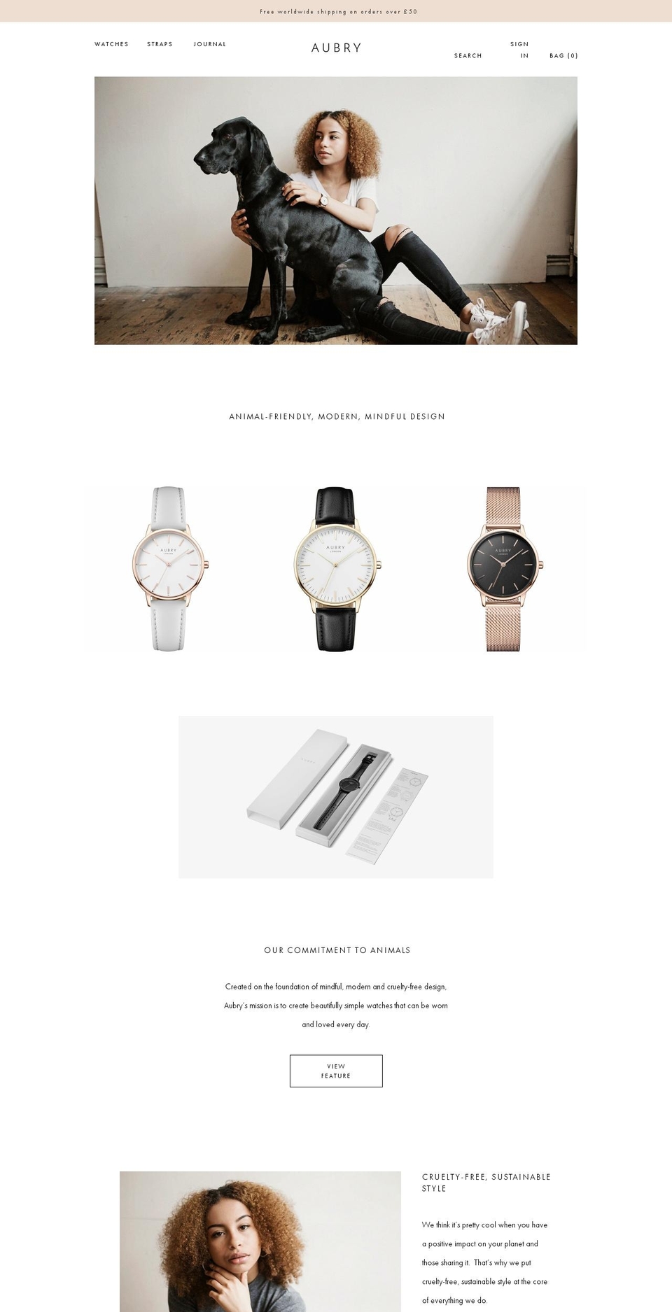 aubrywatches.org shopify website screenshot