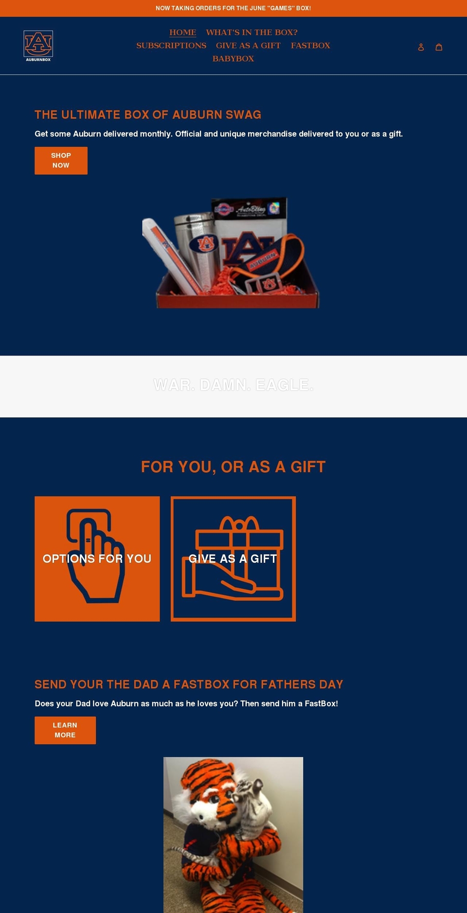 auburnbox.com shopify website screenshot