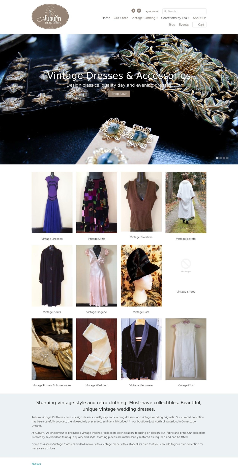 auburnvintageclothiers.com shopify website screenshot