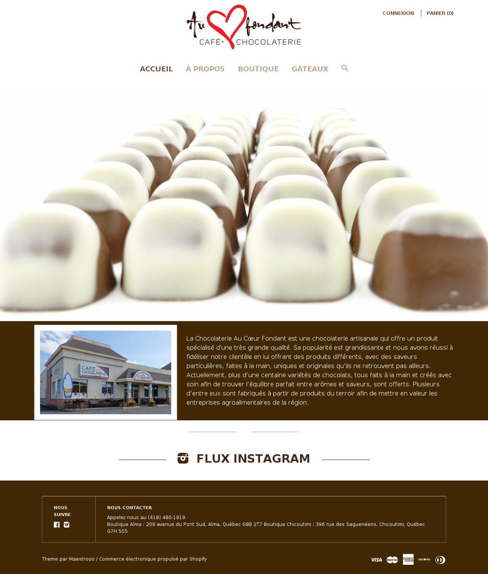 aucoeurfondant.com shopify website screenshot