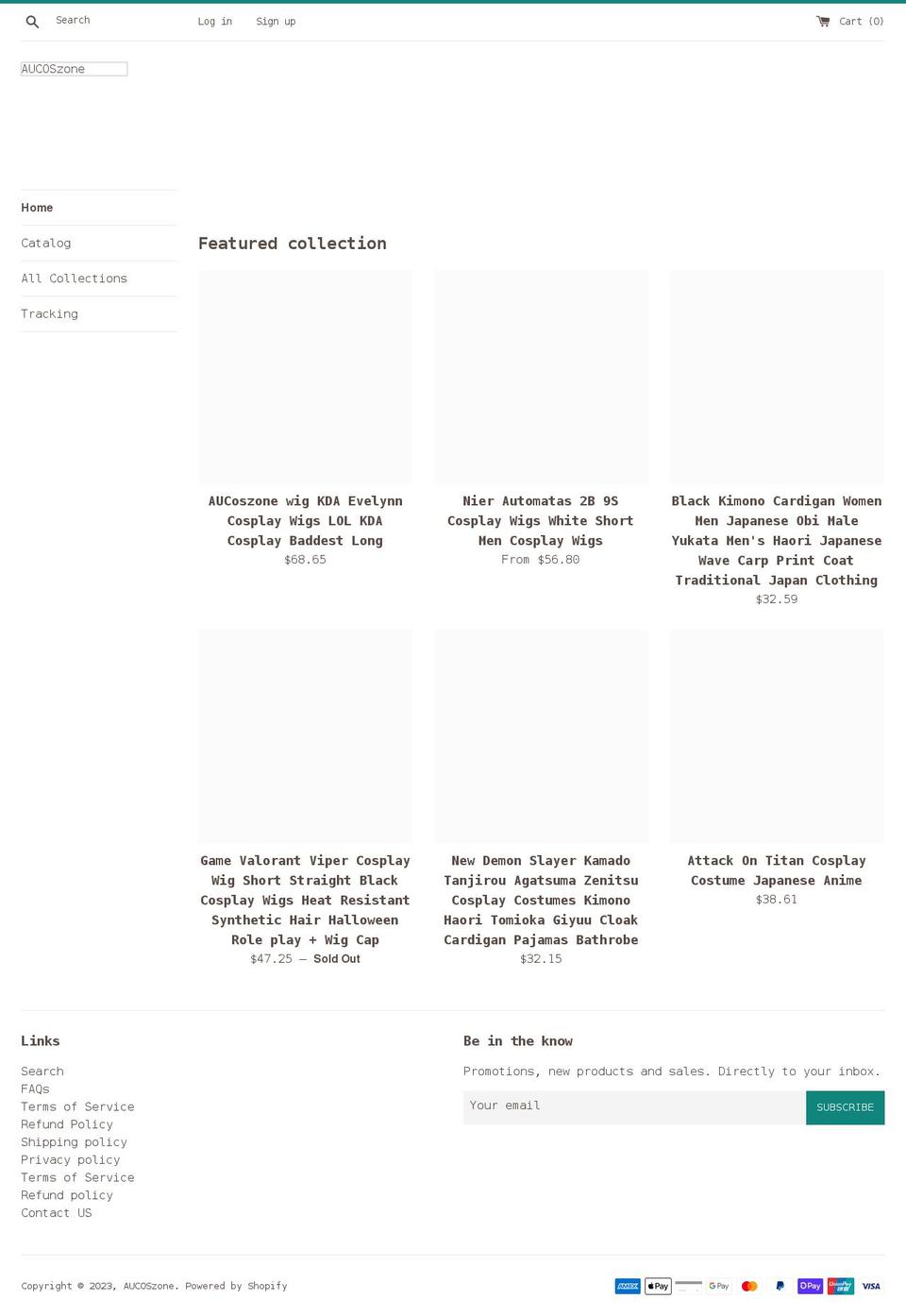 aucoszone.com shopify website screenshot
