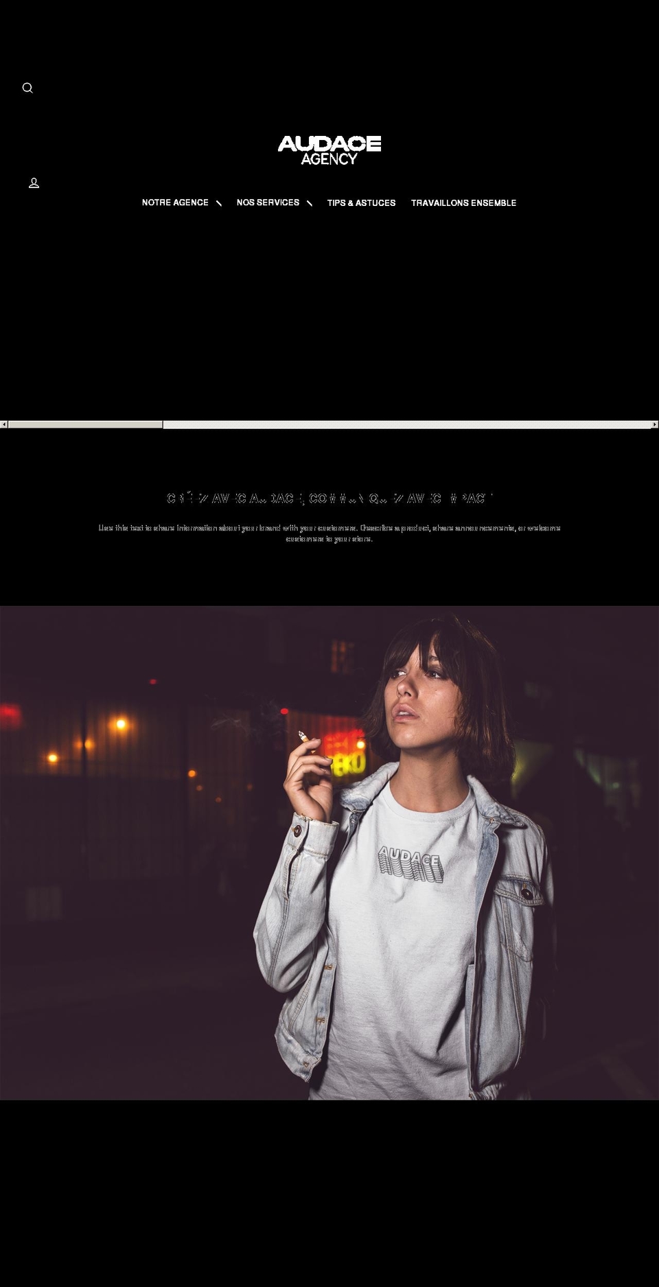 audace-apparel.com shopify website screenshot