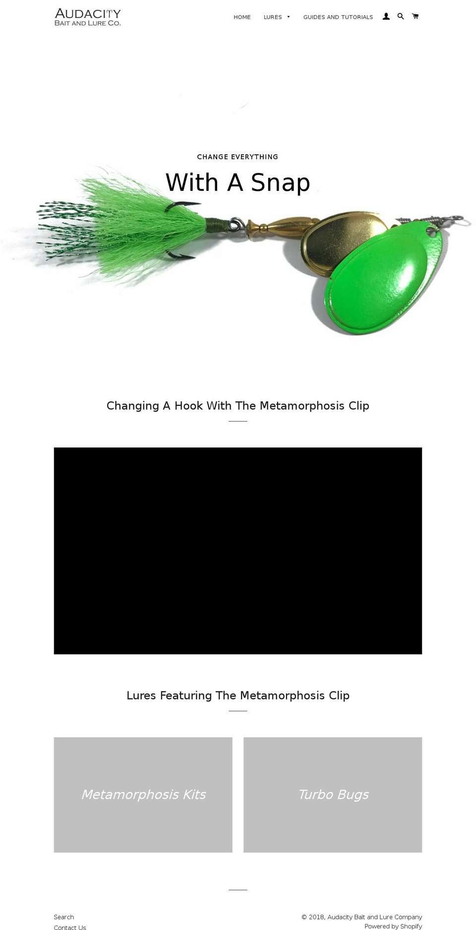 audacitylures.com — Shopify storefront screenshot