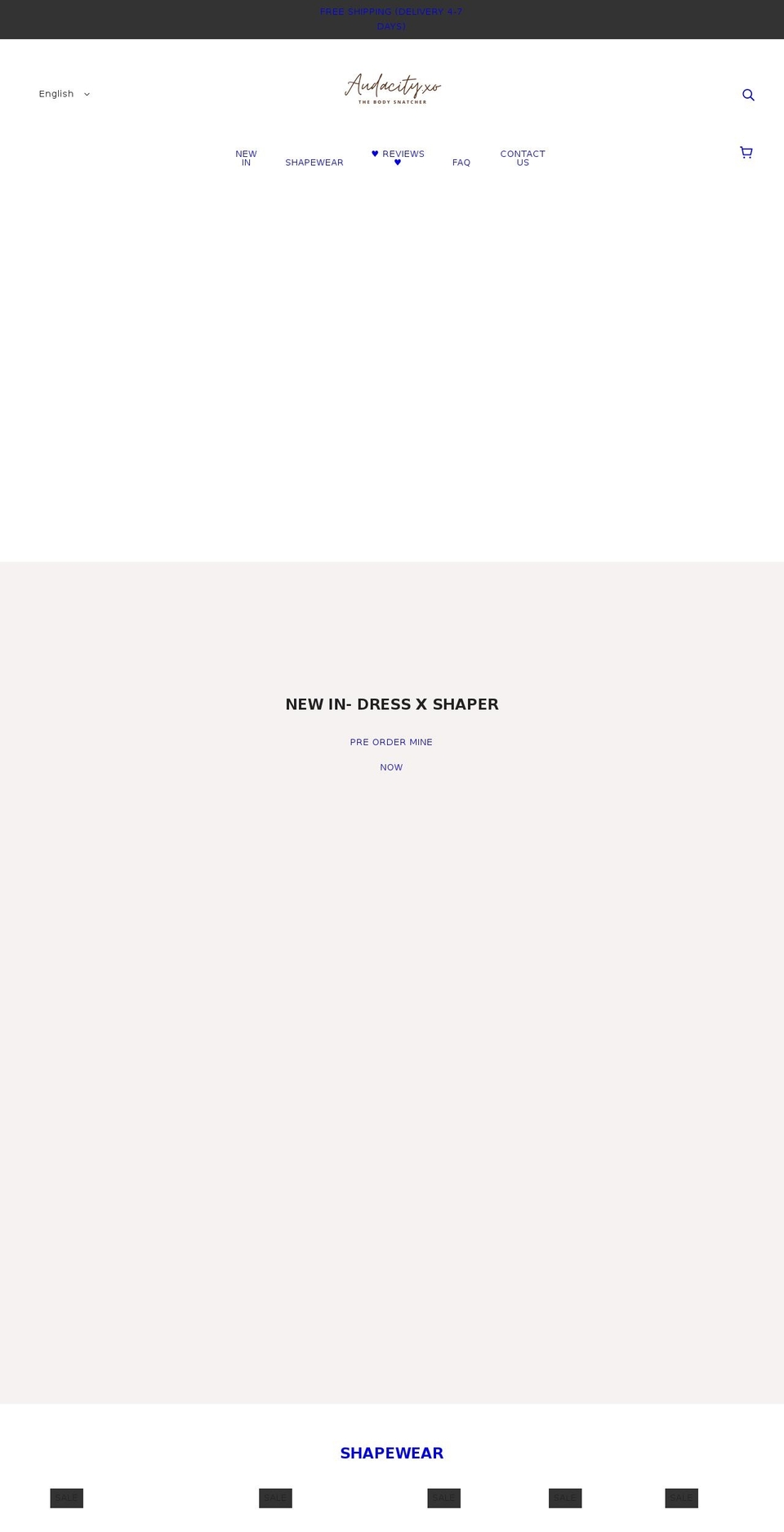 audacityxo.com shopify website screenshot