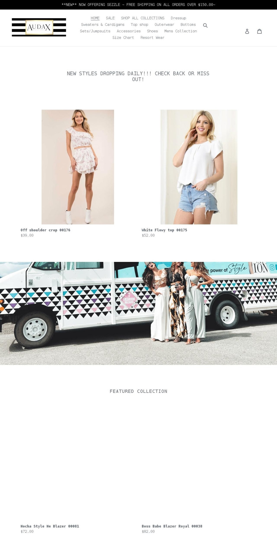 audaxboutique.com shopify website screenshot