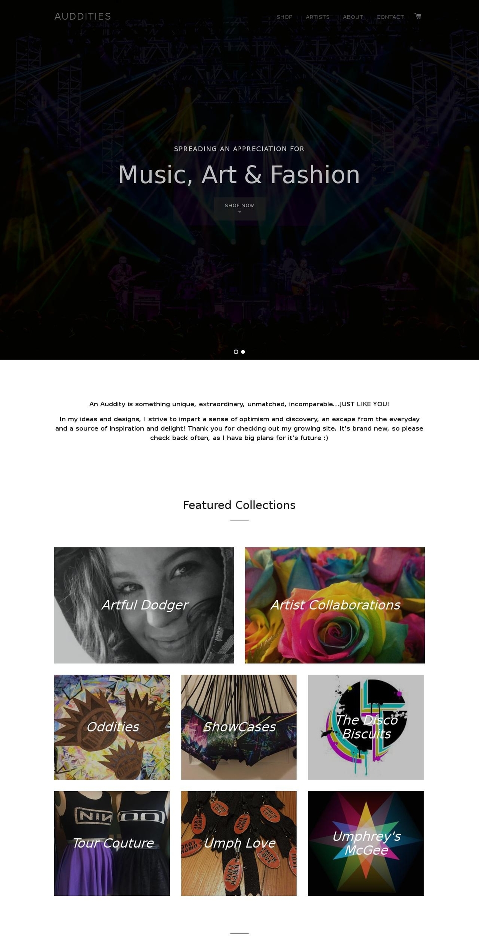 audditiesinc.com shopify website screenshot