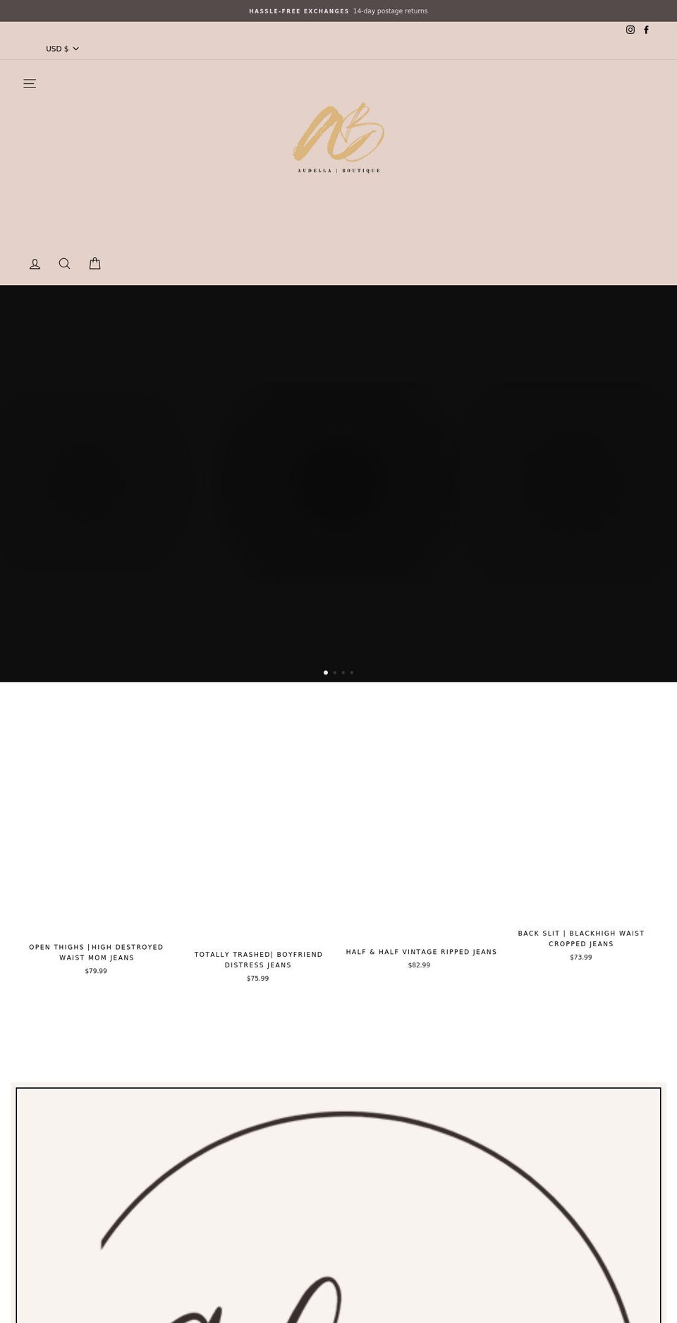 audellaboutique.com shopify website screenshot