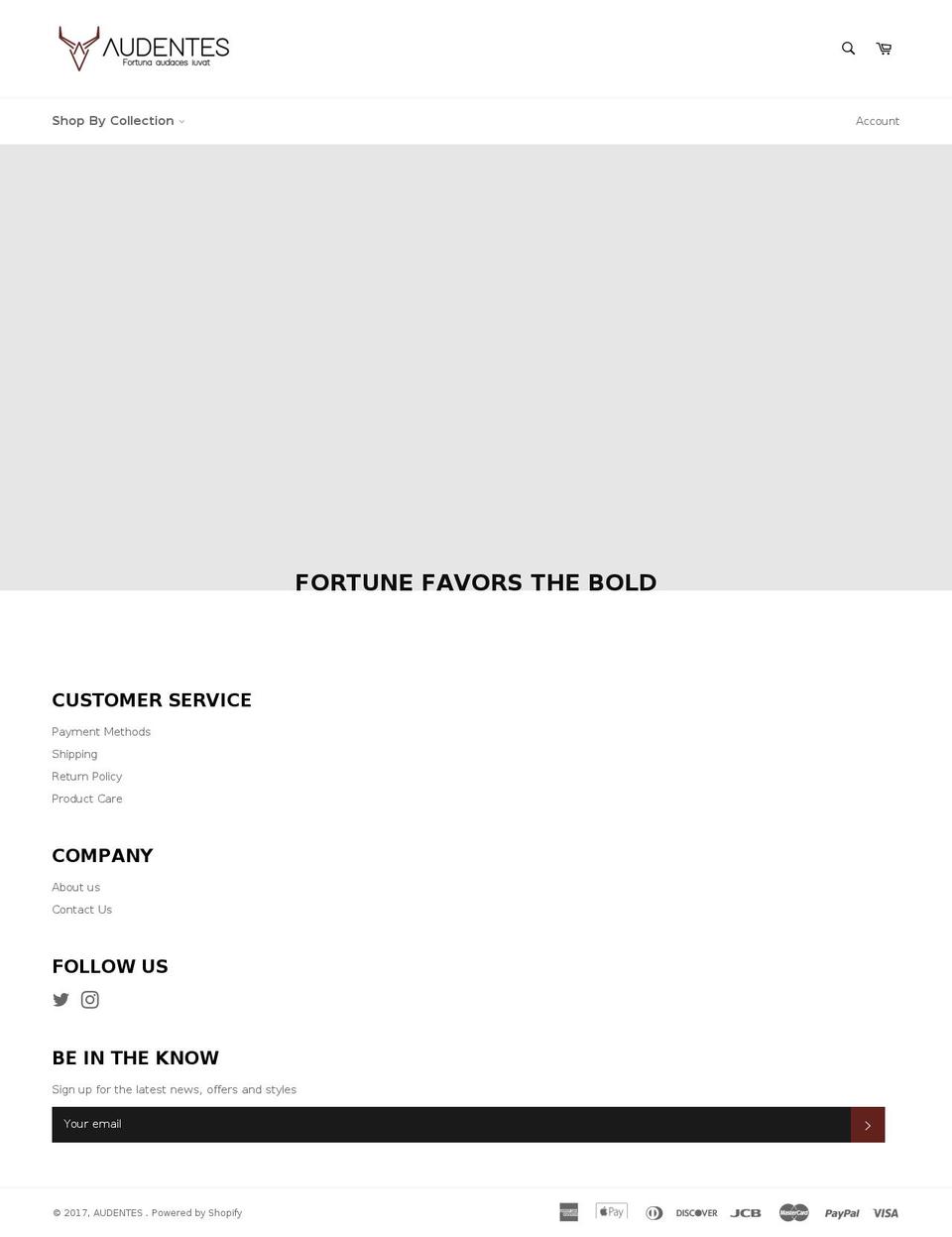 audentesleather.com shopify website screenshot