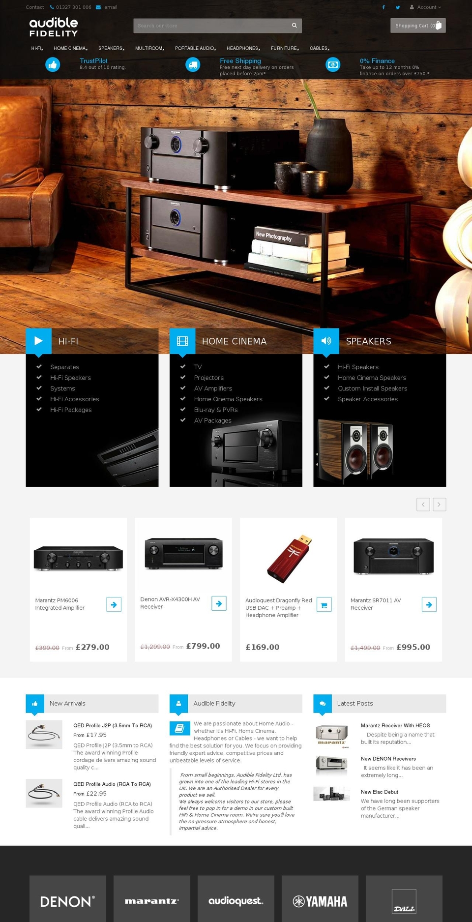 audiblefidelity.com shopify website screenshot