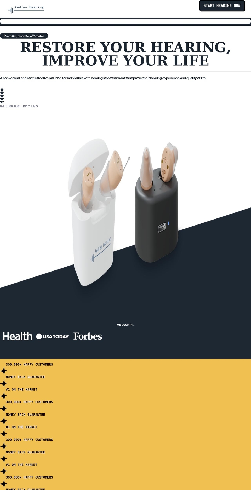 audienhearingworldwide.com shopify website screenshot