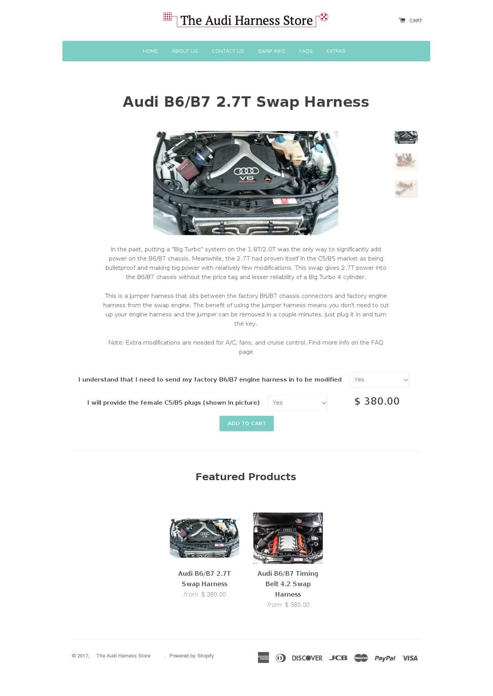 audiharness.com shopify website screenshot