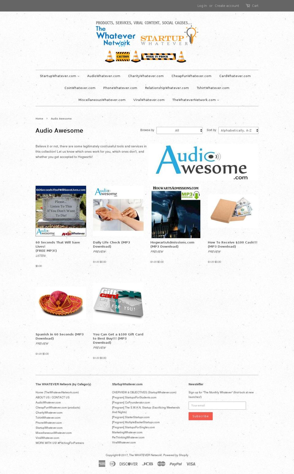 audioawesome.com shopify website screenshot