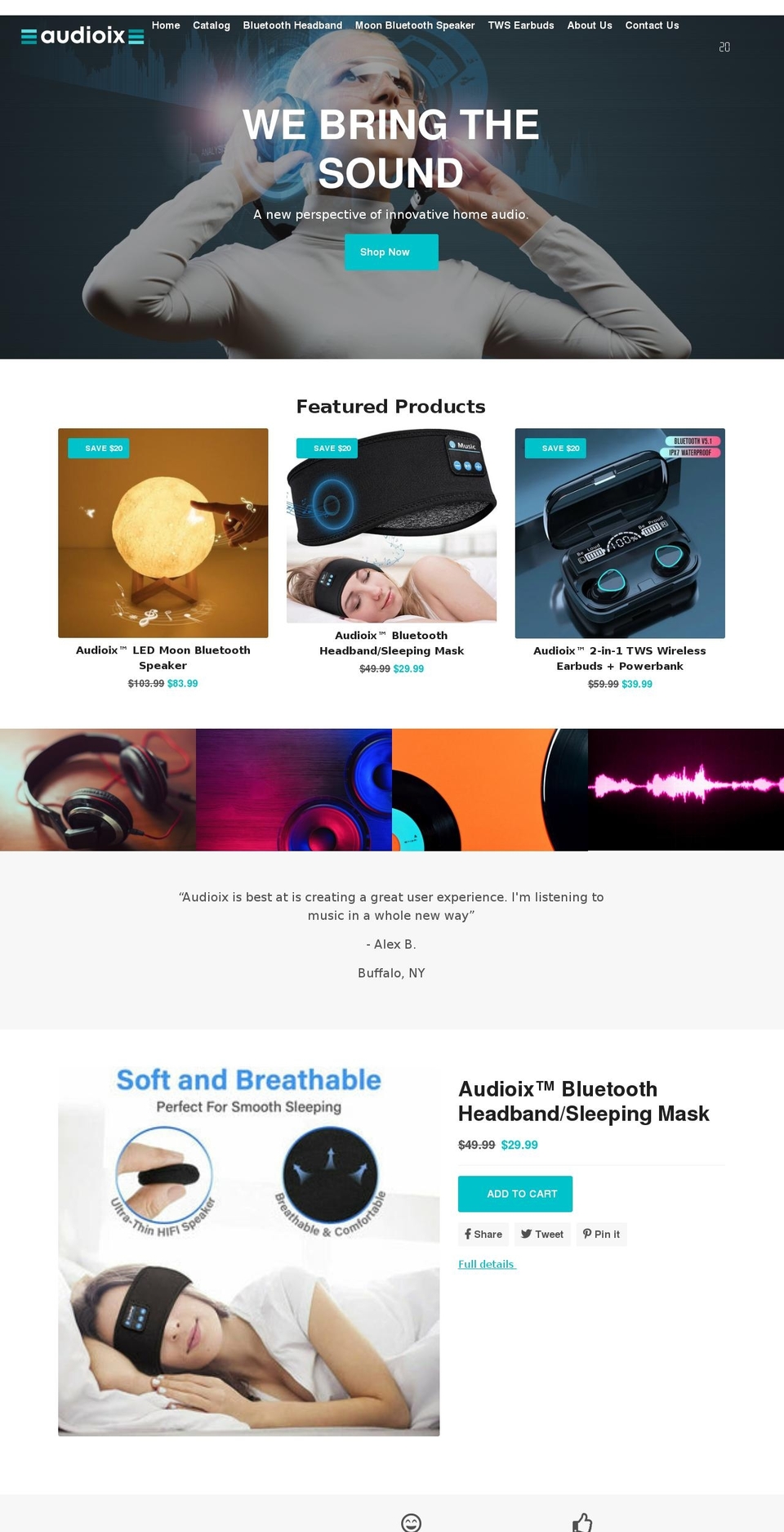 audioix.com shopify website screenshot