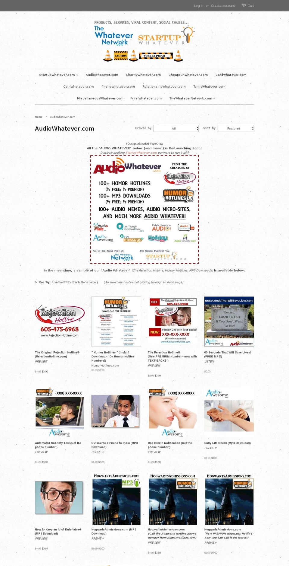 audioprank.com shopify website screenshot