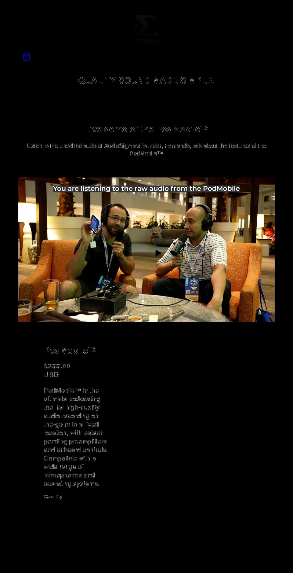audiosigma.com shopify website screenshot