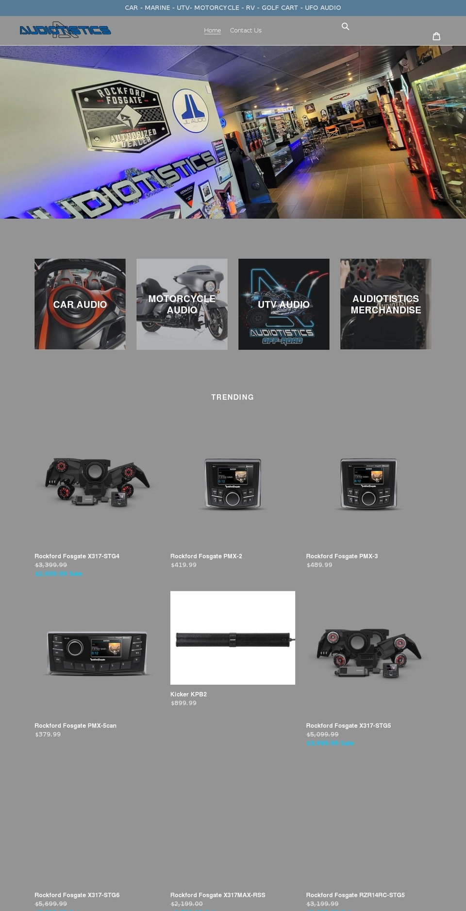 audiotistics.com shopify website screenshot