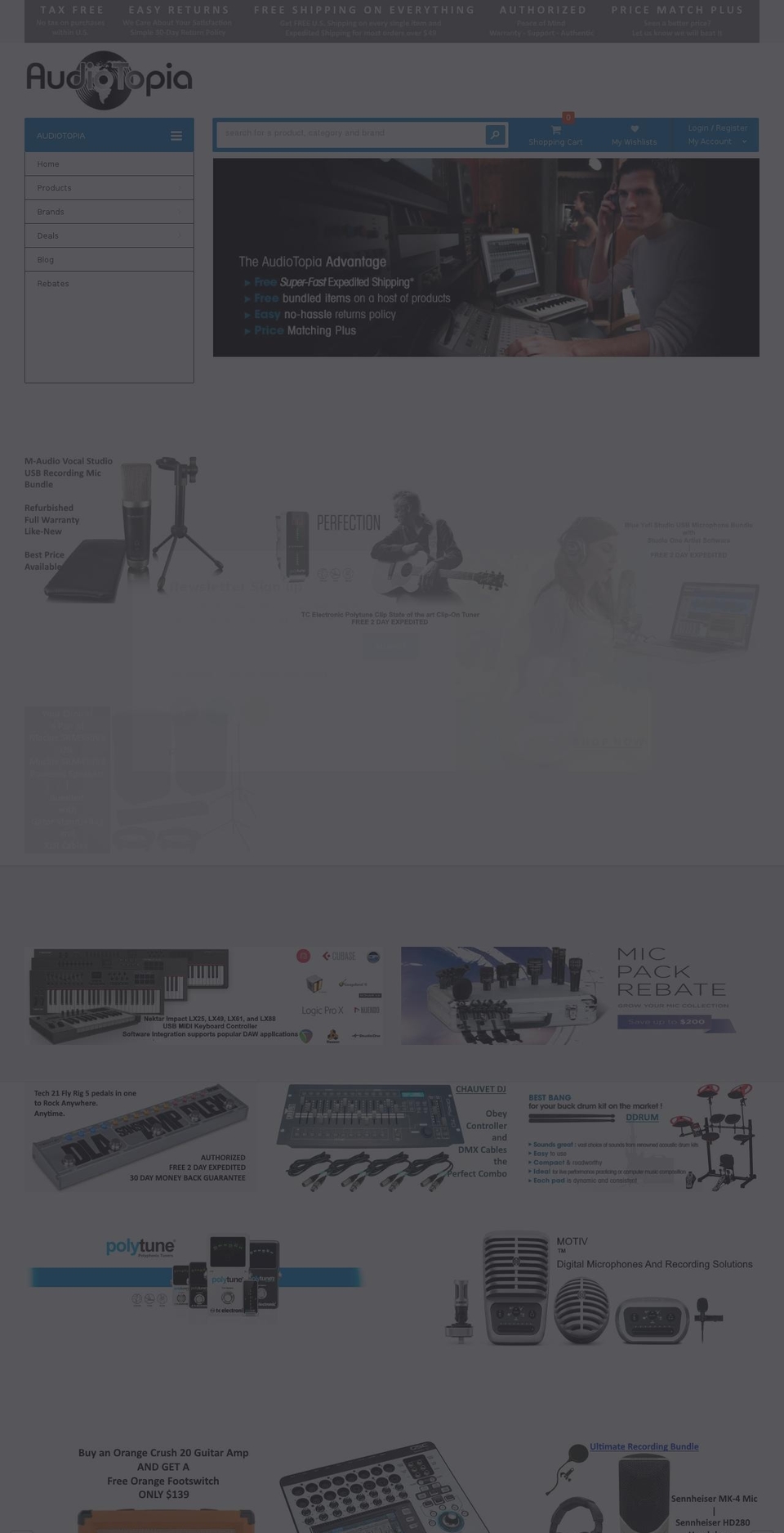 MiniMart Shopify theme site example audiotopia.com