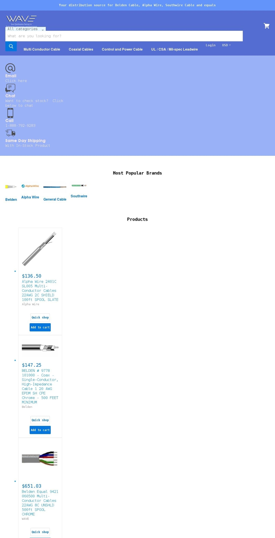 audiovideoelectric.com shopify website screenshot