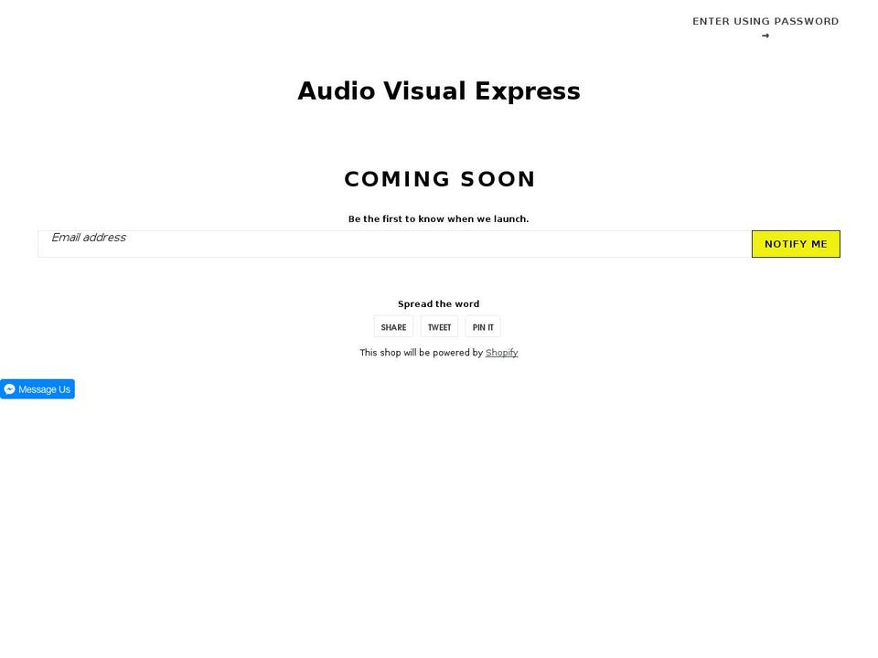 audiovisualexpress.com — Shopify storefront screenshot