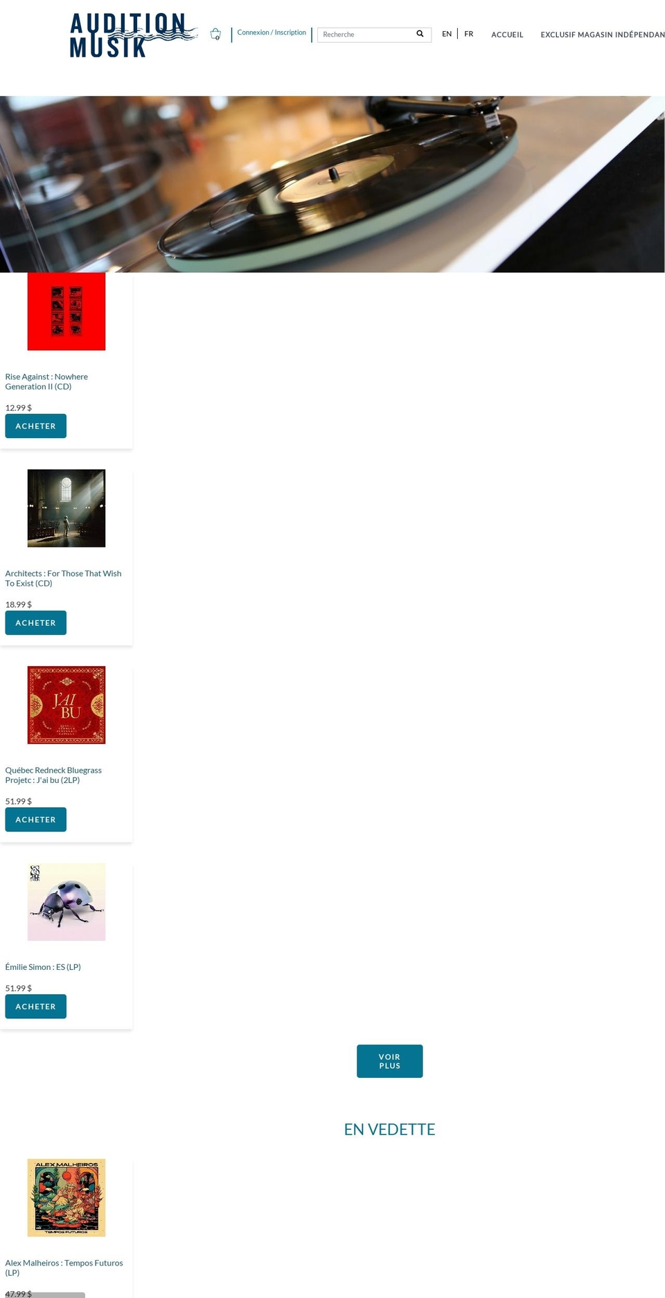 auditionmusik.com shopify website screenshot