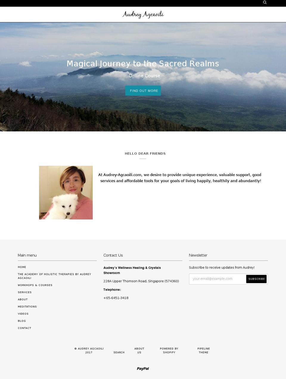 audrey-agcaoili.com shopify website screenshot